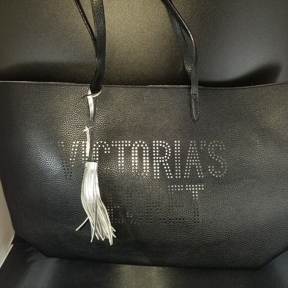 BRAND NEW BLACK VICTORIA SECRET TOTE BAG - Picture 3 of 16